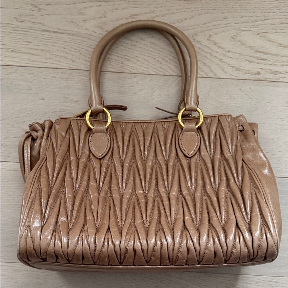 Miu Miu Brown Quilted Satchel - Picture 3 of 9
